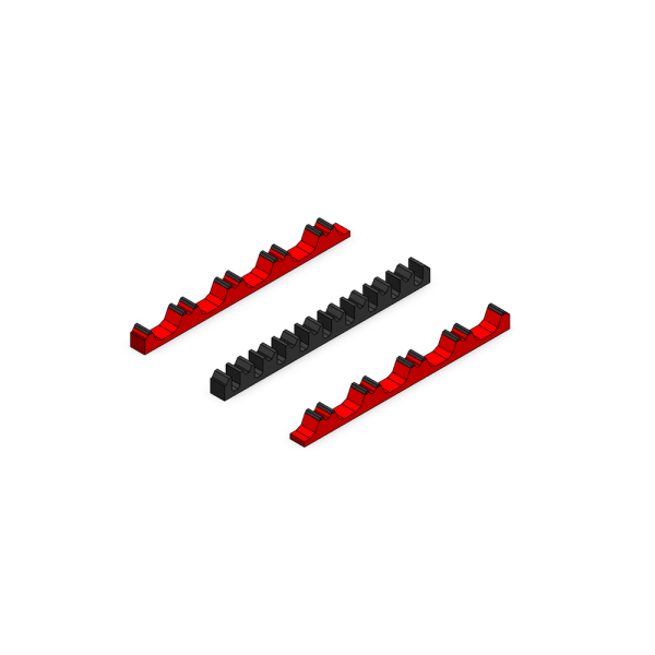 Magnetic Base Screwdriver Rail Sets - Red/Black, XL Set (8 Long Tool)