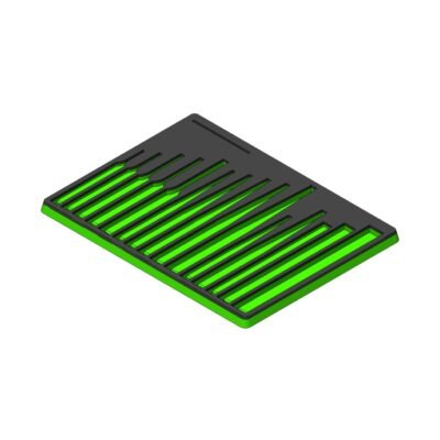 Green 3D printed tray holding the Snap-on PPC715BK 16 piece punch and chisel set