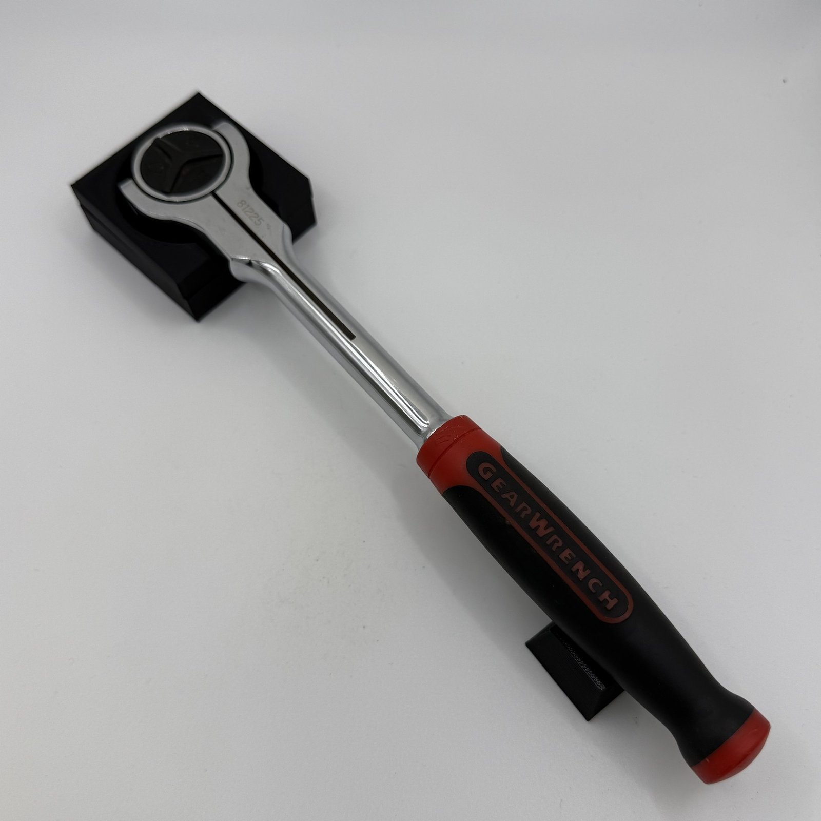 Swivel head ratchet holder shown fitted with a GearWrench swivel head ratchet